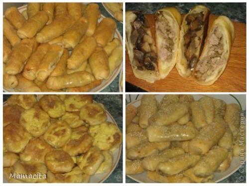 Пирожки с мясом тонкое тесто. 