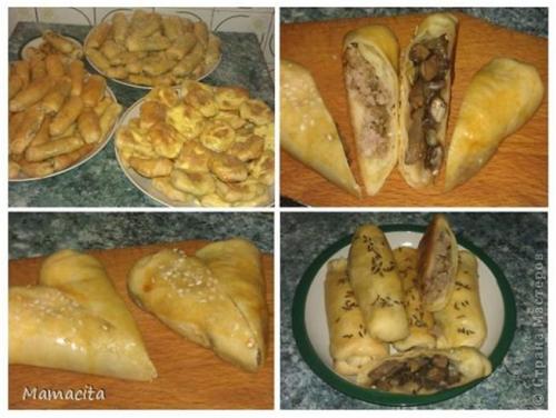 Пирожки с мясом тонкое тесто. 