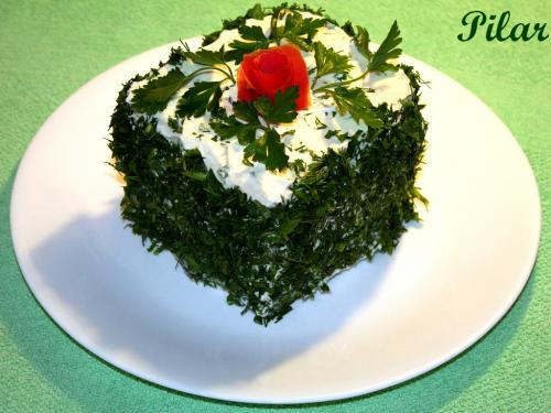 Торт закусочный с лососем