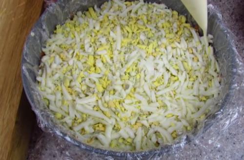 Салат перевертыш Грибная поляна с опятами. Салат Грибная поляна с шампиньонами из 7 слоев