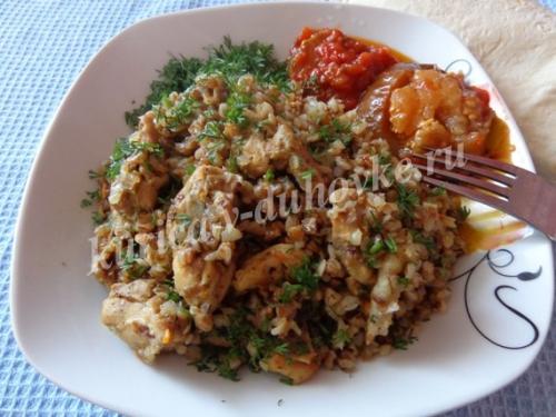 Курица с гречкой в рукаве для запекания. Гречневая каша с курицей и грибами в рукаве