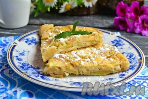 Французский яблочный пирог с заварным кремом. Французский яблочный пирог