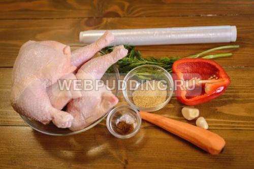 Заливная колбаса из курицы. Ингредиенты