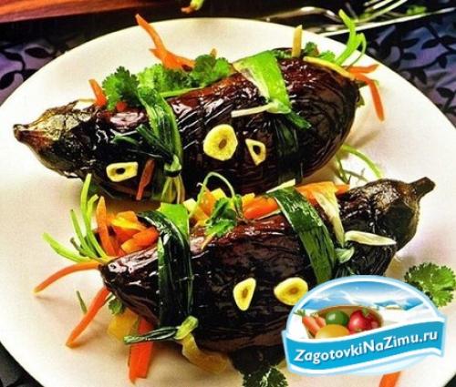 Рецепт « Фаршированные баклажаны на зиму с капустой»