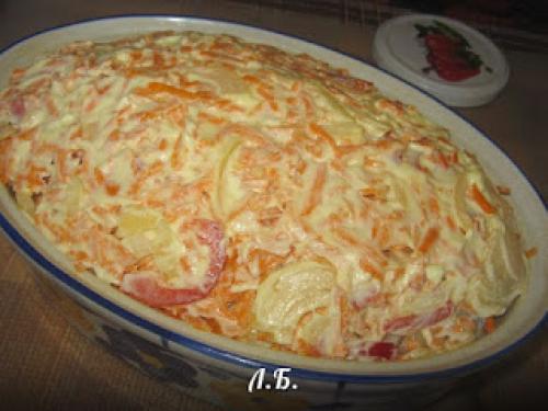 Сельдь в духовке с морковью. Сельдь запеченная в духовке с овощами