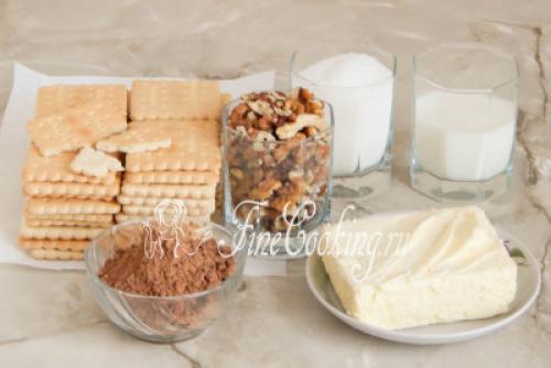 Шоколадная колбаса. Ингредиенты: