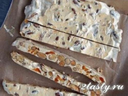 Нуга диетический рецепт. Нуга с орехами и курагой