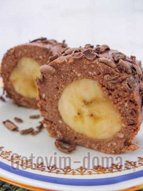 Творожно-банановый десерт без выпечки.