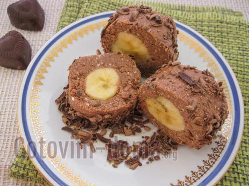 Творожно-банановый десерт без выпечки.