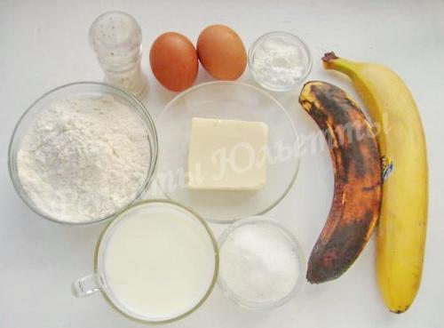 Банановый кекс на кефире