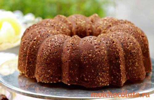 Шоколадно творожный кекс