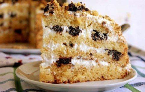 Торт «Медовик» на кефире приготовленный в мультиварке,с фотографиями