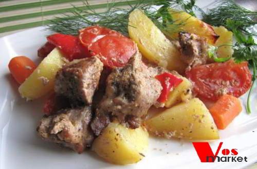 Мясо с овощами в духовке в рукаве. Мясо с овощами в духовке