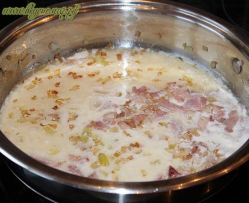 Спагетти карбонара рецепт со сливочным соусом и ветчиной. Макароны с ветчиной в сливочном соусе