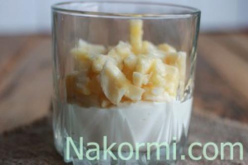 Творожно-банановый десерт