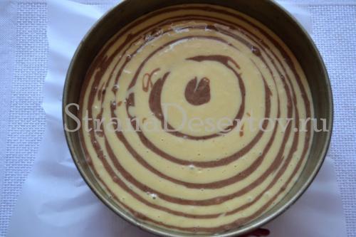 Пирог на кефире зебра. Пышный пирог зебра