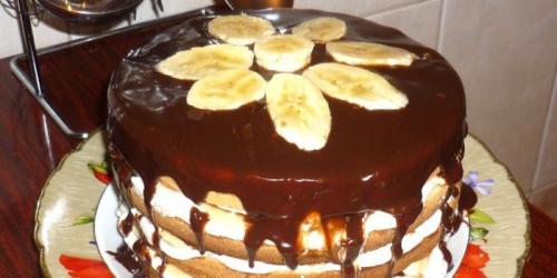 Банановый торт легкий рецепт. Со сметаной