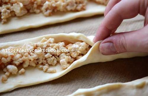 Пирог Улитка с курицей и картошкой. Слоеный пирог с курицей в виде улитки