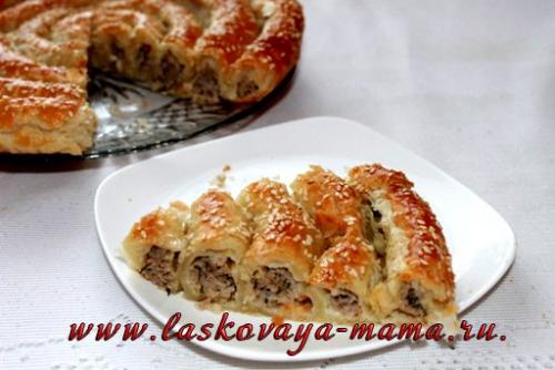 Пирог Улитка из слоеного теста с картошкой. Вкусный и быстрый пирог «Улитка» из слоеного теста