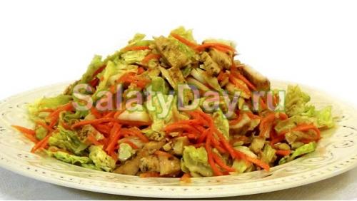 Праздничные салаты без майонеза. Салат без майонеза с пекинской капустой и филе курицы - "Легкий"