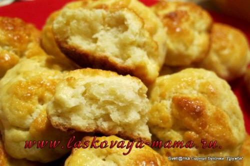 Булочки с плавленным сыром. Сырные булочки «Дружба»