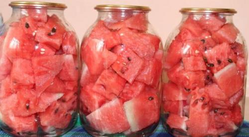 Хрустящие арбузы на зиму. Консервированные сладкие арбузы в банках