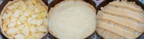 Пирог яблочный с заварным кремом.