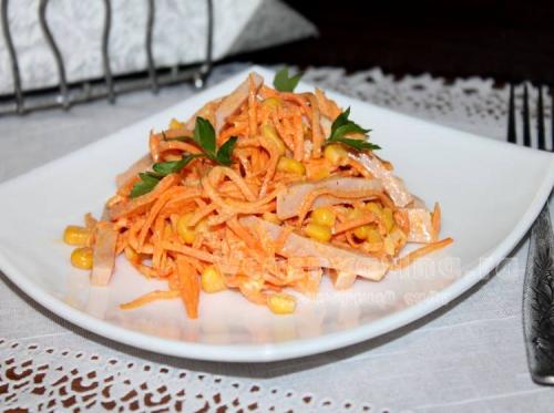 САЛАТ замечательный с корейской морковкой и ветчиной. Салат с ветчиной и корейской морковью