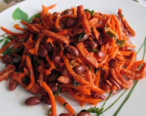 САЛАТ замечательный с корейской морковкой. Рецепт с фасолью