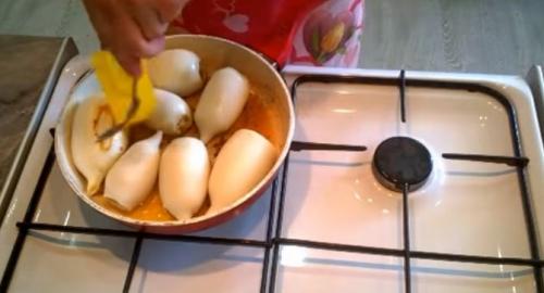 Кальмары фаршированные рецепт. Фаршированный кальмар рецепт — с овощами