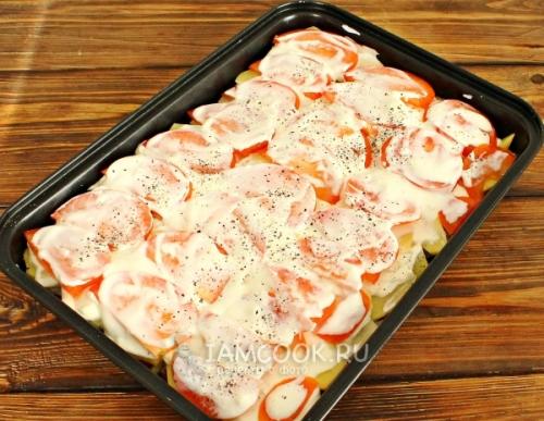 Мясо по-французски с картофелем и помидорами. Мясо по-французски с картошкой и помидорами