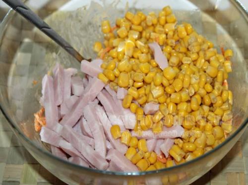 САЛАТ замечательный с корейской морковкой и ветчиной. Салат с ветчиной и корейской морковью