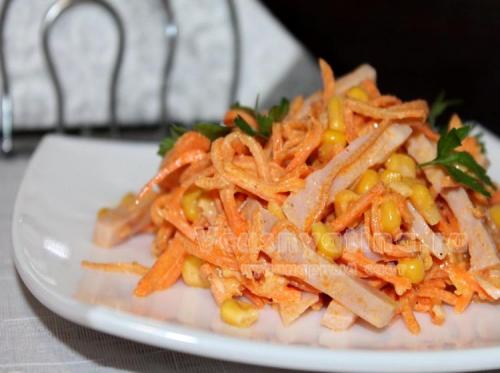 САЛАТ замечательный с корейской морковкой и ветчиной. Салат с ветчиной и корейской морковью
