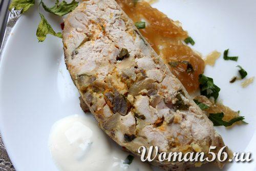 Галантин из курицы рецепт с фото