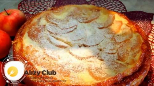 Яблочный пирог с творогом на кефире. Шарлотка с яблоками и творогом в мультиварке