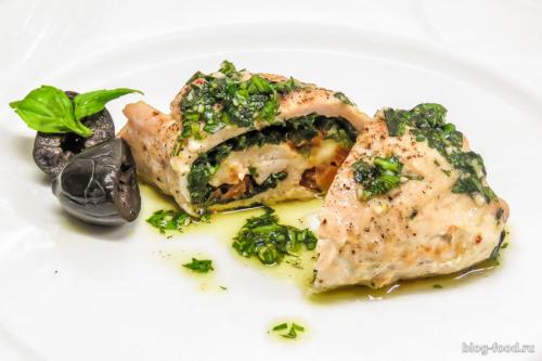 Куриная грудка с брынзой и шпинатом. Куриные рулеты с брынзой, шпинатом и песто