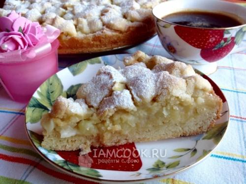 Открытый яблочный пирог из песочного теста. Яблочный пирог из песочного теста