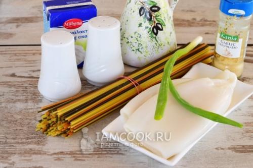 Паста с кальмарами. Спагетти с кальмарами в сливочном соусе