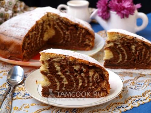 Пирог Зебра без сметаны и кефира. Пирог «Зебра» без сметаны