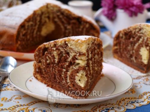 Пирог Зебра без сметаны и кефира. Пирог «Зебра» без сметаны