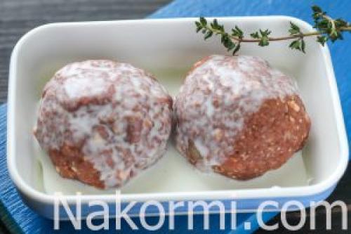 Митболы в сливочном соусе с грибами. 