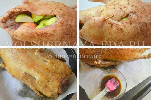 Как запекать утку. Утка, запеченная целиком с фруктами (рецепт с пошаговыми фото)