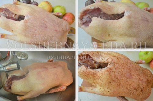 Как запекать утку. Утка, запеченная целиком с фруктами (рецепт с пошаговыми фото)