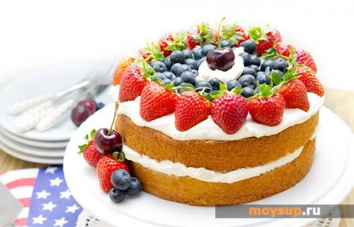 Бисквитный Фруктовый торт. Фруктовое наслаждение