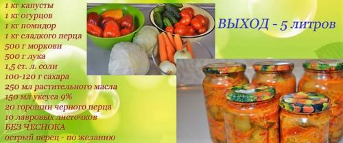 Салат с капусты на зиму рецепт без варки. Вкусный салат на зиму «Кубанский» с капустой и овощами