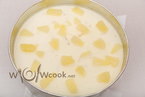 Творожный торт без выпечки с желатином. Творожно желейный торт без выпечки с печеньем и ананасами