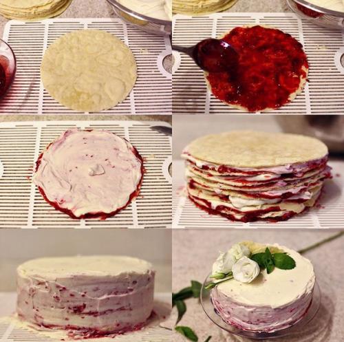 Наполеон с Малиной и заварным кремом. Вкуснейший торт Наполеон с малиной