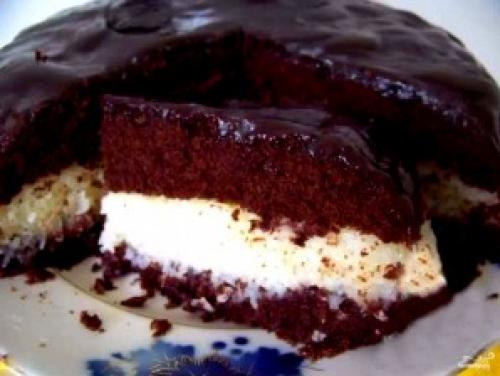 Торт с кокосовой стружкой. Шоколадный торт с кокосовой стружкой