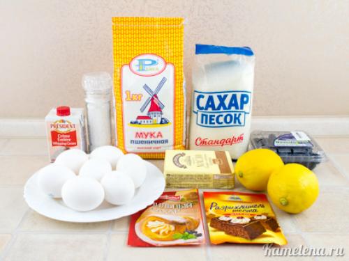 Ангельский бисквит с лимонным кремом. Ингредиенты: