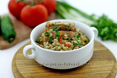 Перловка с мясом в скороварке. Перловая каша в мультиварке-скороварке